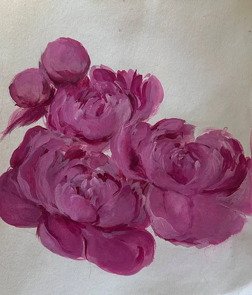 Image of Peonies bloom by Natalya Tomchuk , size: 29x26 cm, made of Папір,акварель, Painting medium, from Рівне, priced at $50 Photo 2 of 3.