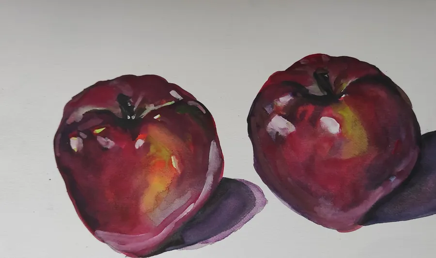 Image of Apples by Natalya Tomchuk , size: 17x29 см, made of Папір, акварель , from Рівне, priced at $75
