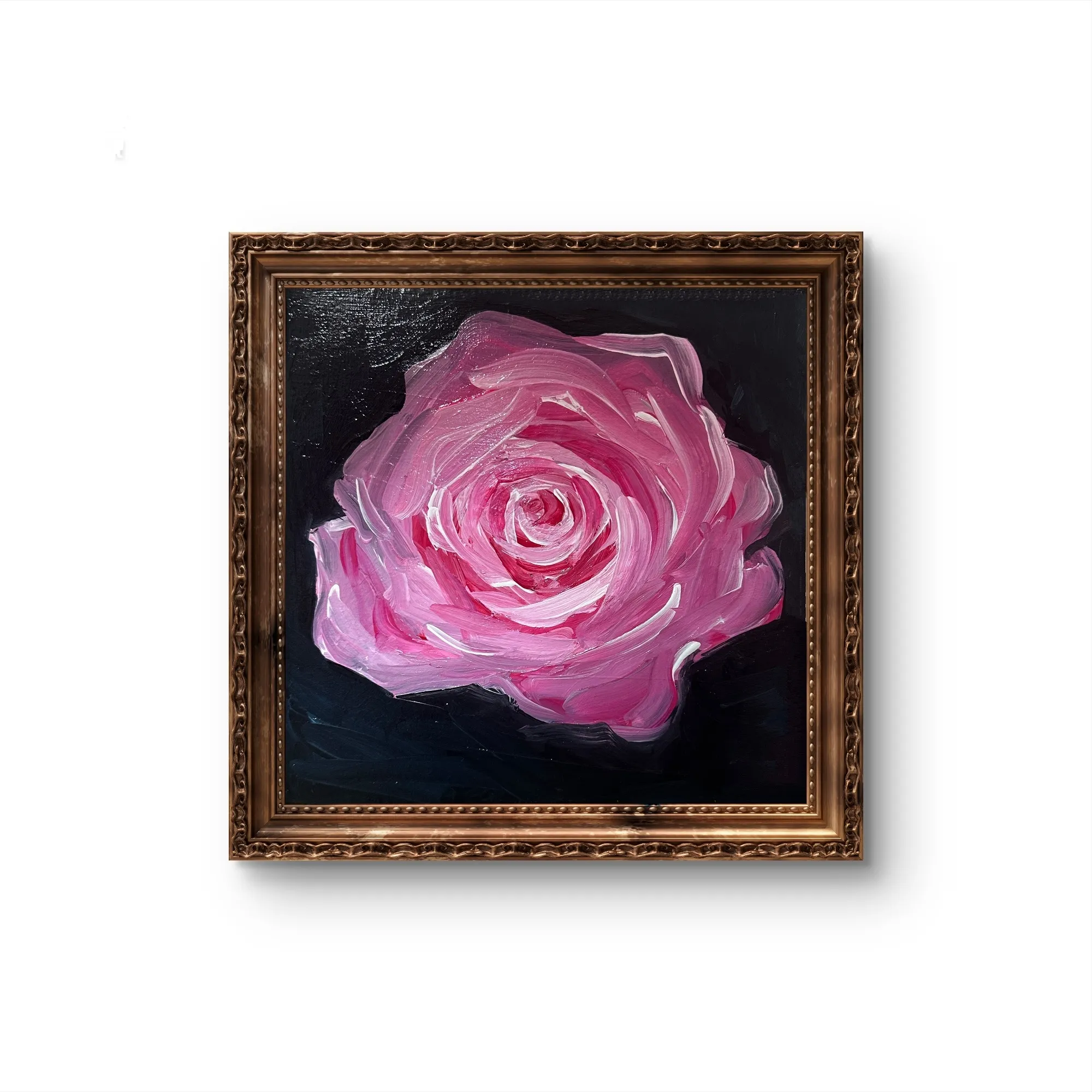Image of Pink rose by Natalya Tomchuk , size: 20x20 cm, made of Полотно, акрил, Painting medium, from Kiev , priced at $200